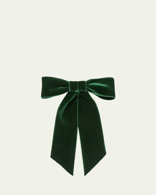 Wide Velvet Bow Barrette